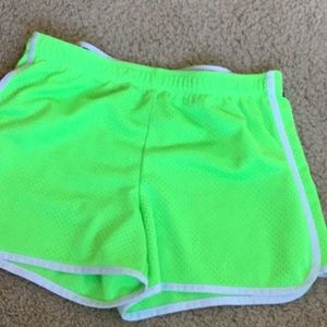 Neon green athlete shorts